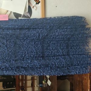 Blue lace metrowear maxi skirt size XL new with tags